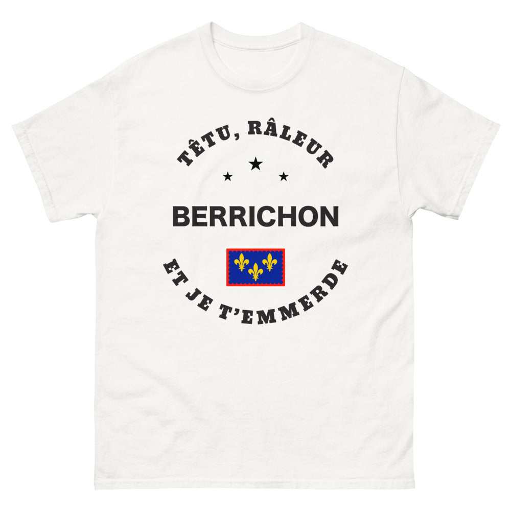 T-shirt berrichon blanc - têtu râleur berrichon