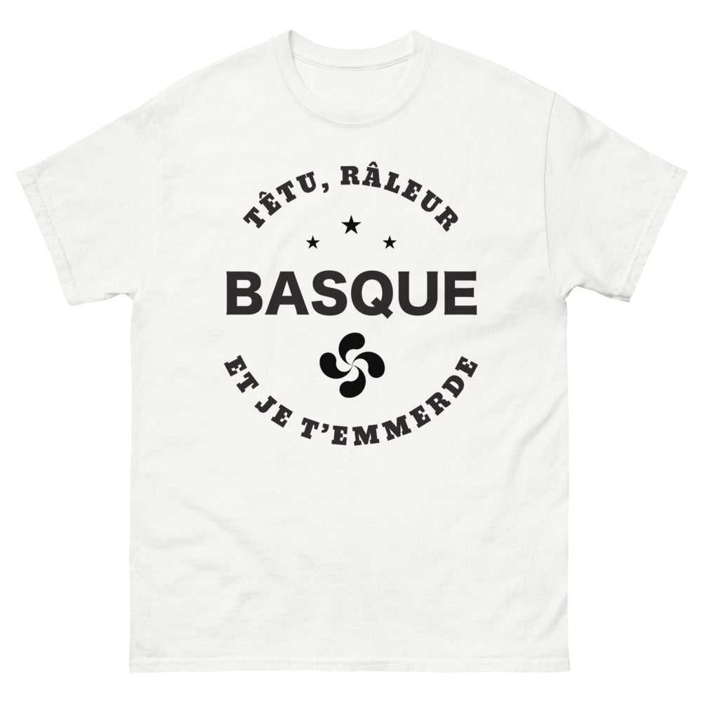 T-shirt Basque blanc - esprit râleur et fier