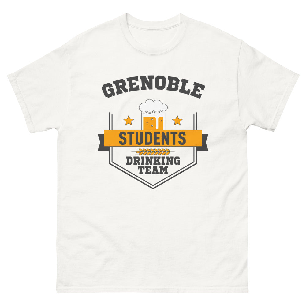 T-shirt Grenoble blanc - équipe étudiants buveurs