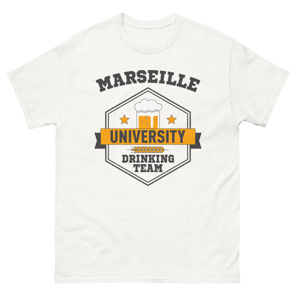 T-shirt Marseille University Drinking Team blanc - esprit campus et humour