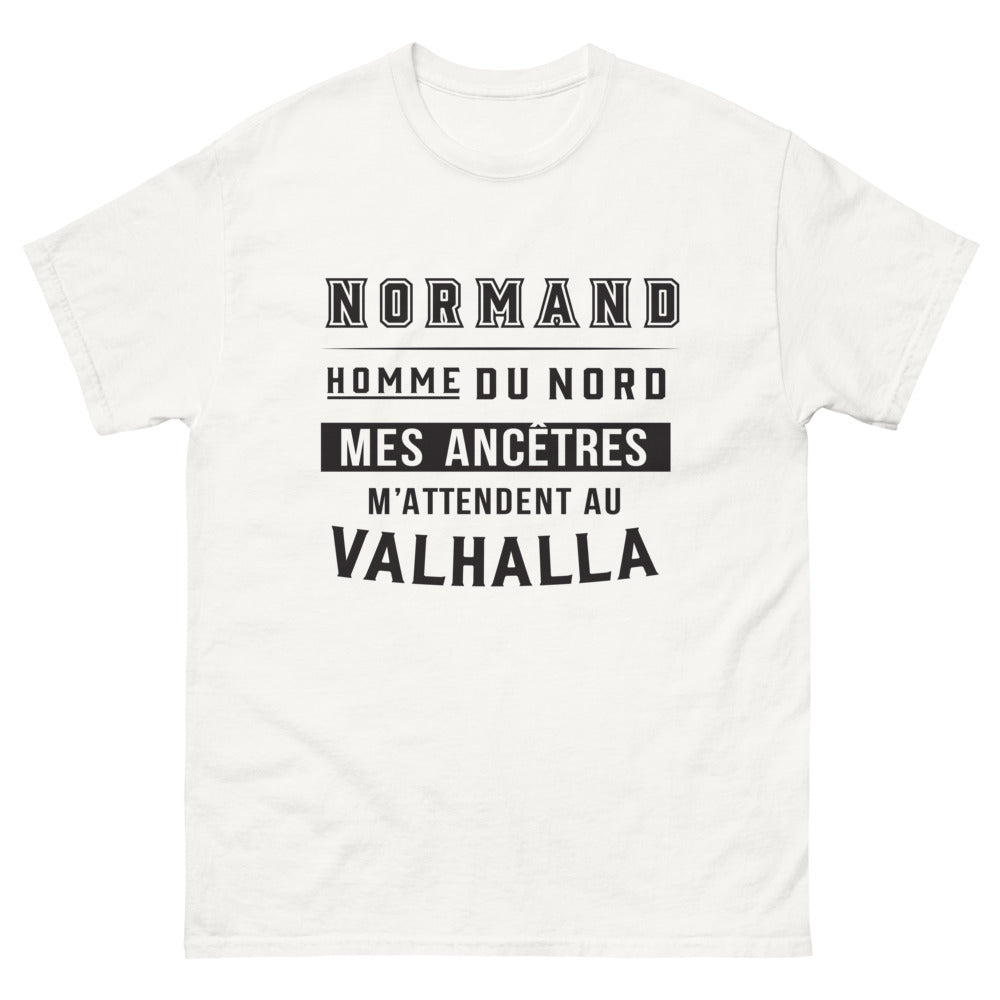 T-shirt nord-normand blanc - Homme du Nord : Mes ancêtres m'attendent au Valhalla