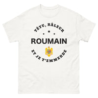 Thumbnail for T-shirt Roumain blanc - Têtu, râleur et je t'emmerde