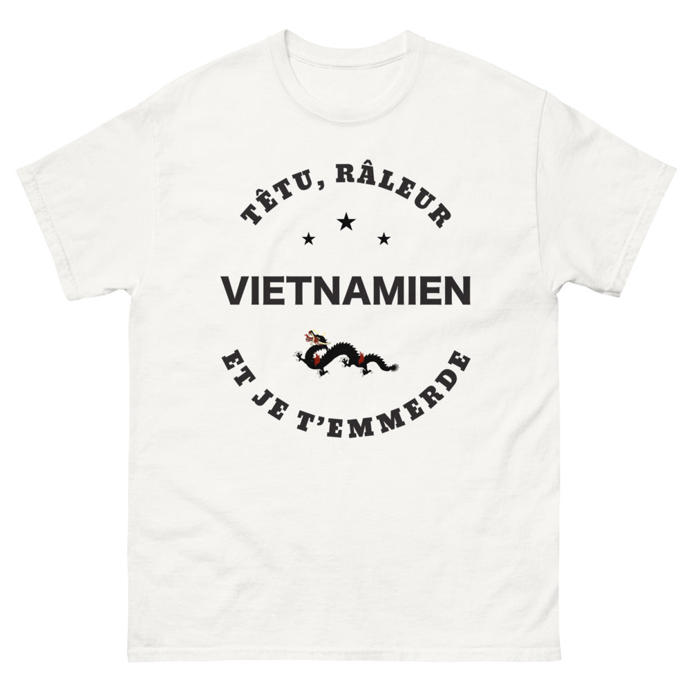 T-shirt Vietnamien blanc - têtu et râleur
