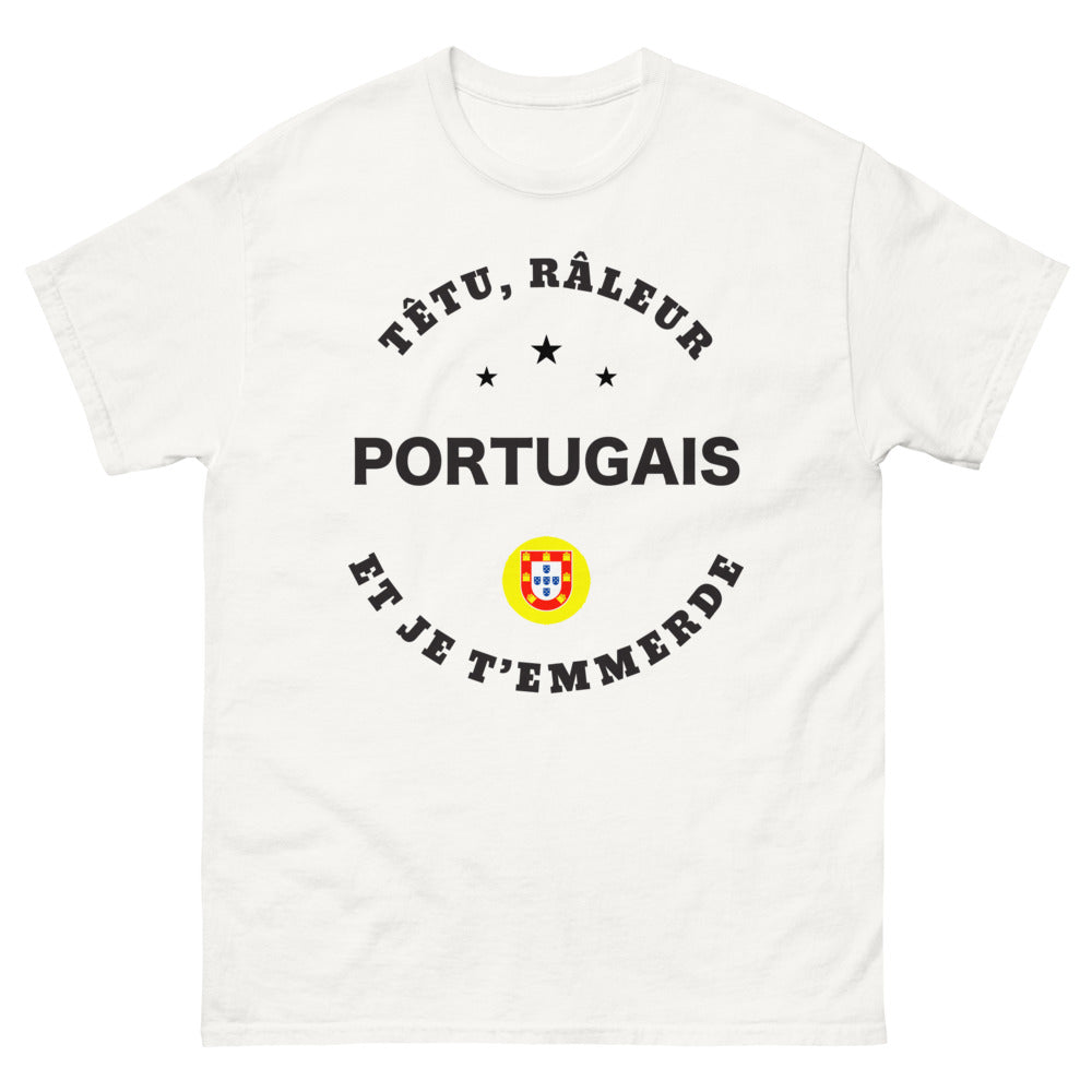 T-shirt Portugais blanc - têtu râleur