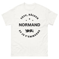 Thumbnail for T-shirt Normands blanc - têtu râleur normand et je t'emmerde