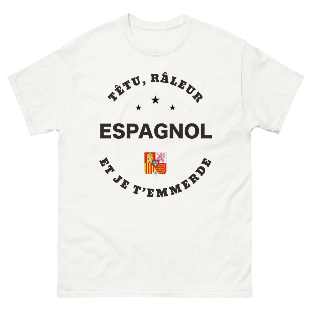 T-shirt Espagnol blanc - têtu et râleur