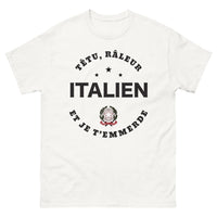 Thumbnail for T-shirt Italien blanc face - Têtu râleur et fier de l'être