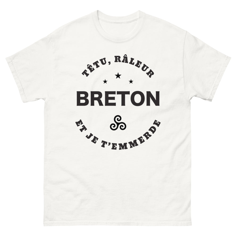 T-shirt Breton blanc - Têtu râleur breton