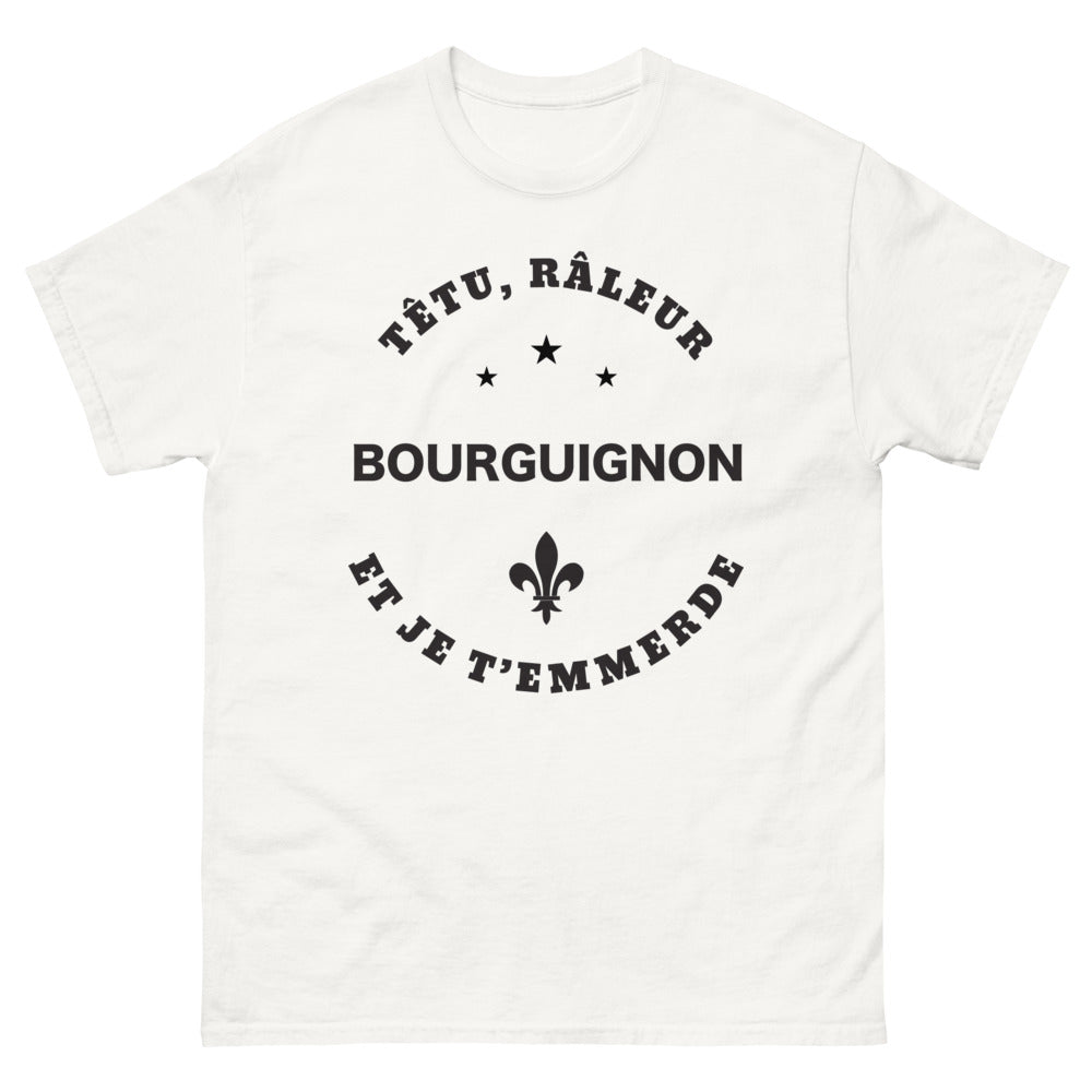 T-shirt Bourguignon blanc - têtu et râleur