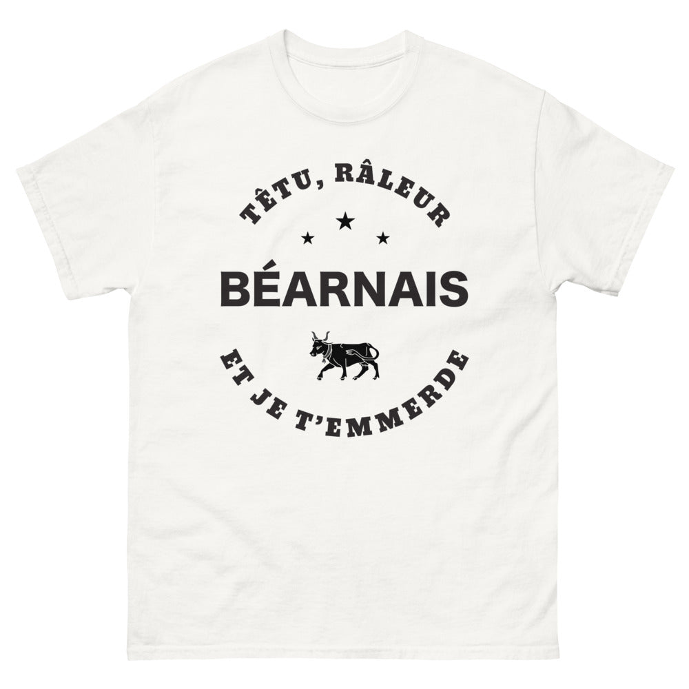 T-shirt Béarnais blanc - têtu et râleur