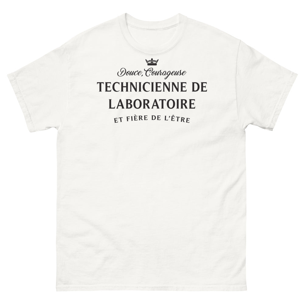 T-shirt Douce Technicienne de Laboratoire blanc - douceur et fierté labo