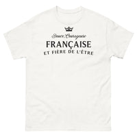 Thumbnail for T-shirt française blanc - douce courageuse et fière
