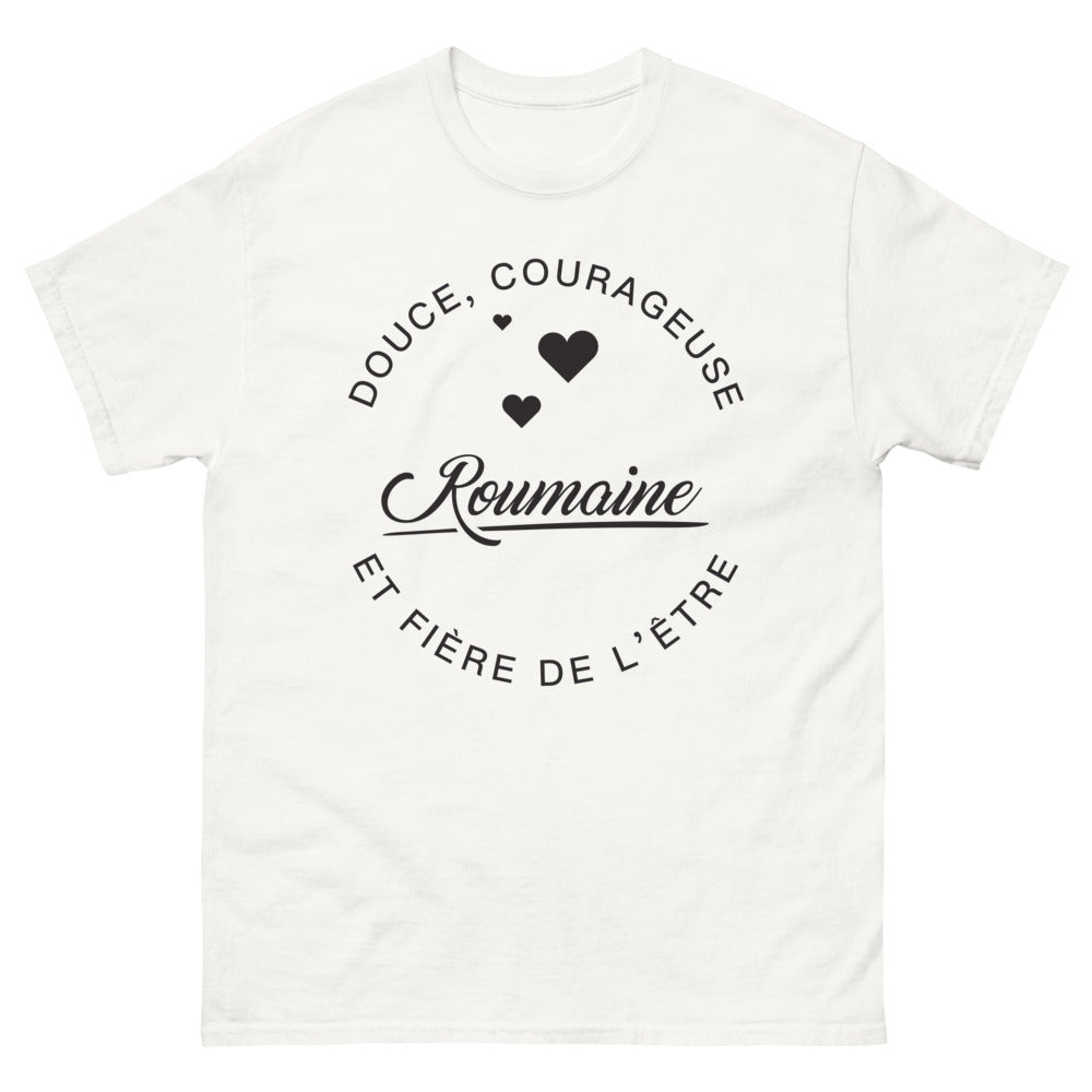 T-shirt Roumaine blanc - douce courageuse
