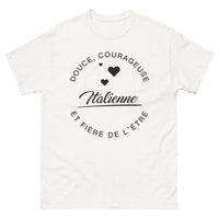 Thumbnail for T-shirt Italie blanc face - Douce, courageuse et italienne
