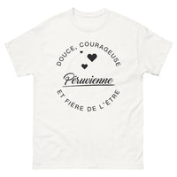 Thumbnail for T-shirt péruvienne blanc - douce et fière d'être péruvienne