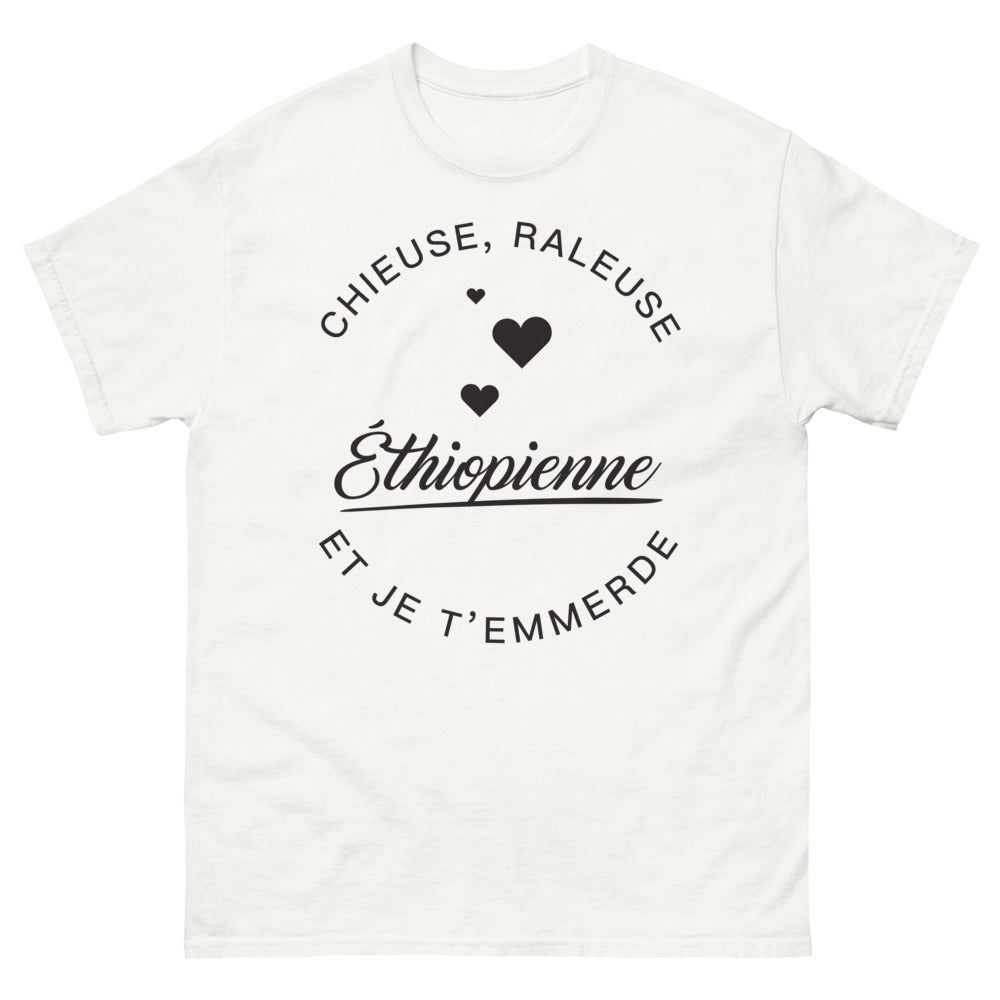 T-shirt Éthiopienne blanc - chieuse râleuse et je t'emmerde