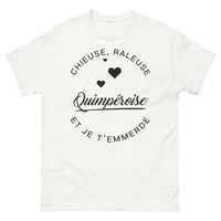 Thumbnail for T-shirt Quimpéroise blanc - je t'emmerde