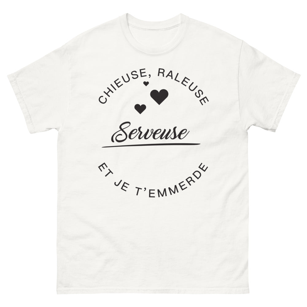 T-shirt Rebelles du Quotidien blanc - chieuse râleuse serveuse et je t'emmerde