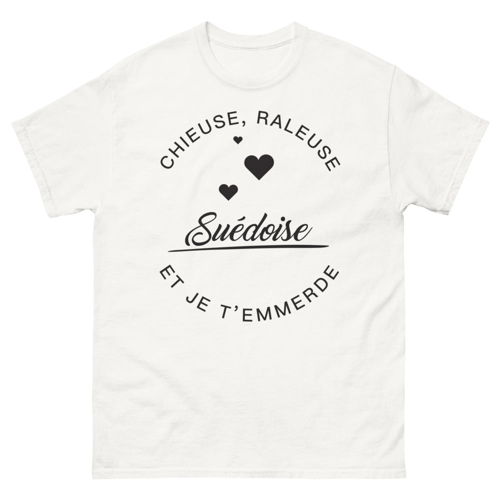 T-shirt Suède blanc - Chieuse suédoise humour et fierté