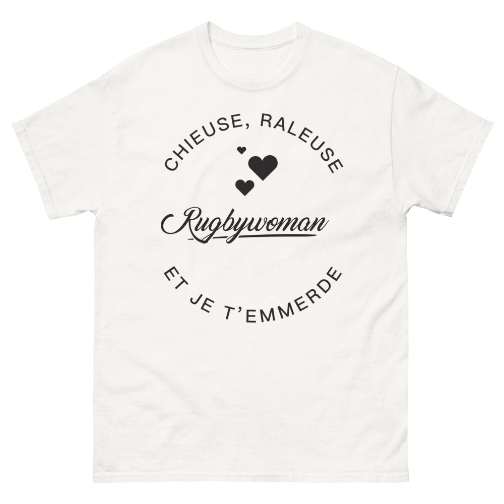 T-shirt rugbywomen blanc - Chieuse, râleuse, rugbywoman