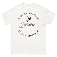 Thumbnail for T-shirt policière blanc - Chieuse râleuse et Je t'emmerde