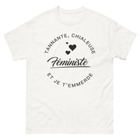 Thumbnail for T-shirt Québec blanc - Féministe et je t'emmerde