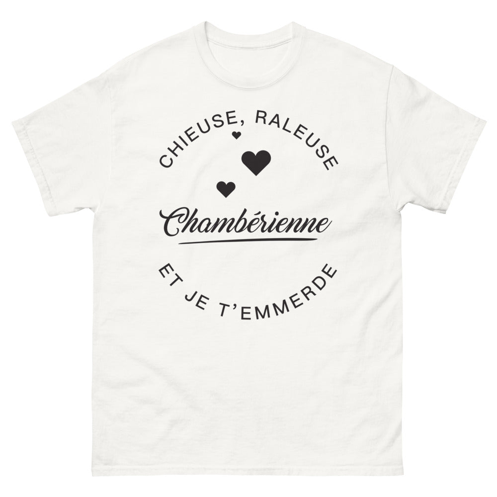 T-shirt Chambérienne blanc - chieuse raleuse attitude locale