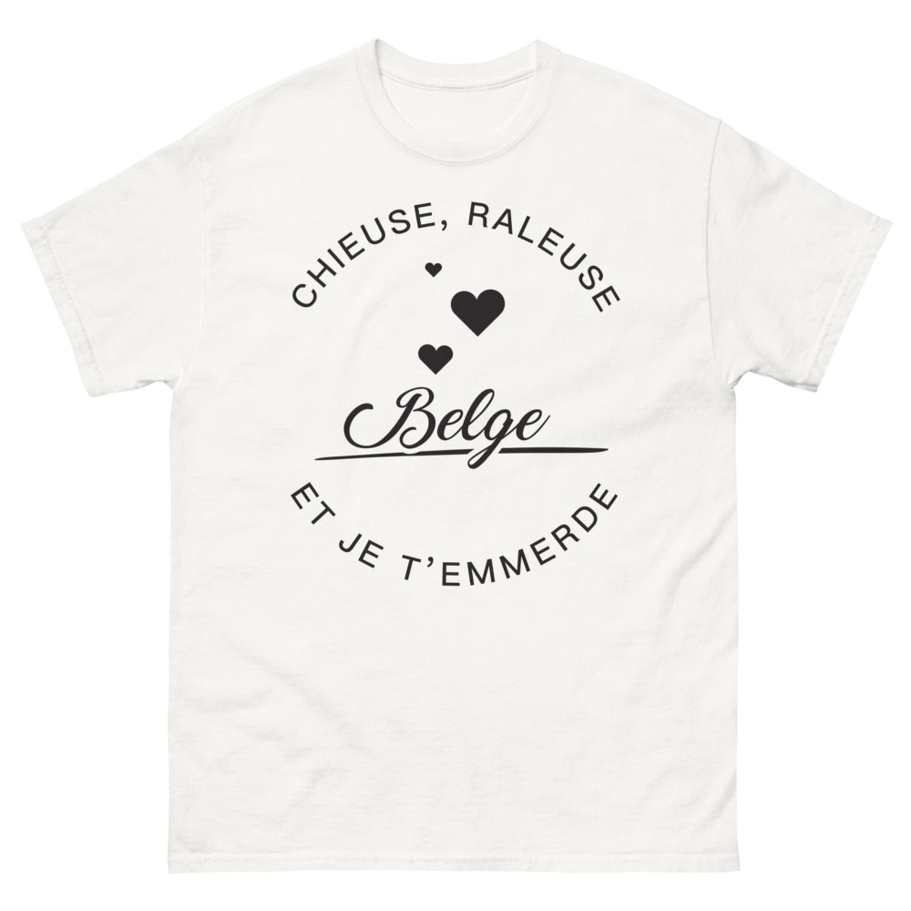 T-shirt Belge blanc - Chieuse râleuse - Je t'emmerde
