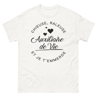 Thumbnail for T-shirt auxiliaire de vie blanc - Chieuse râleuse et Je t'emmerde