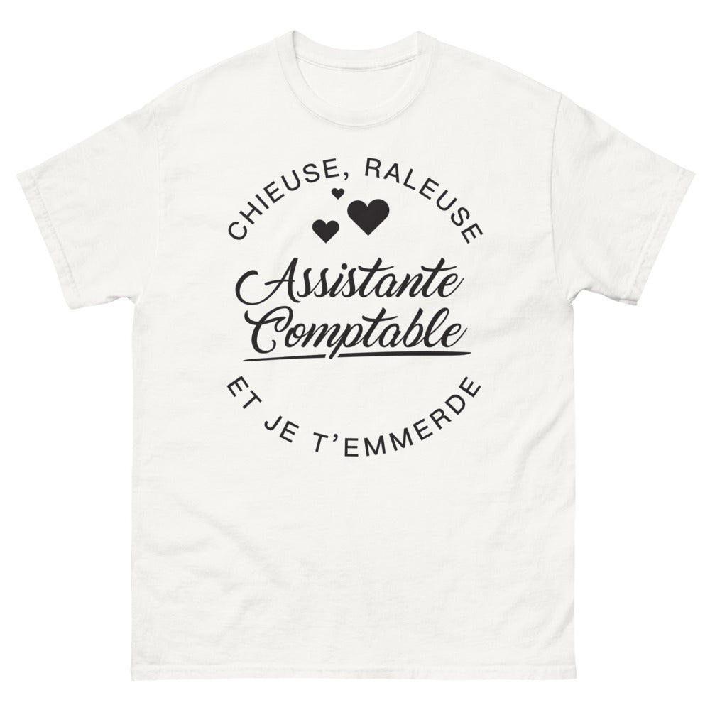 T-shirt comptabilité blanc - Chieuse râleuse
