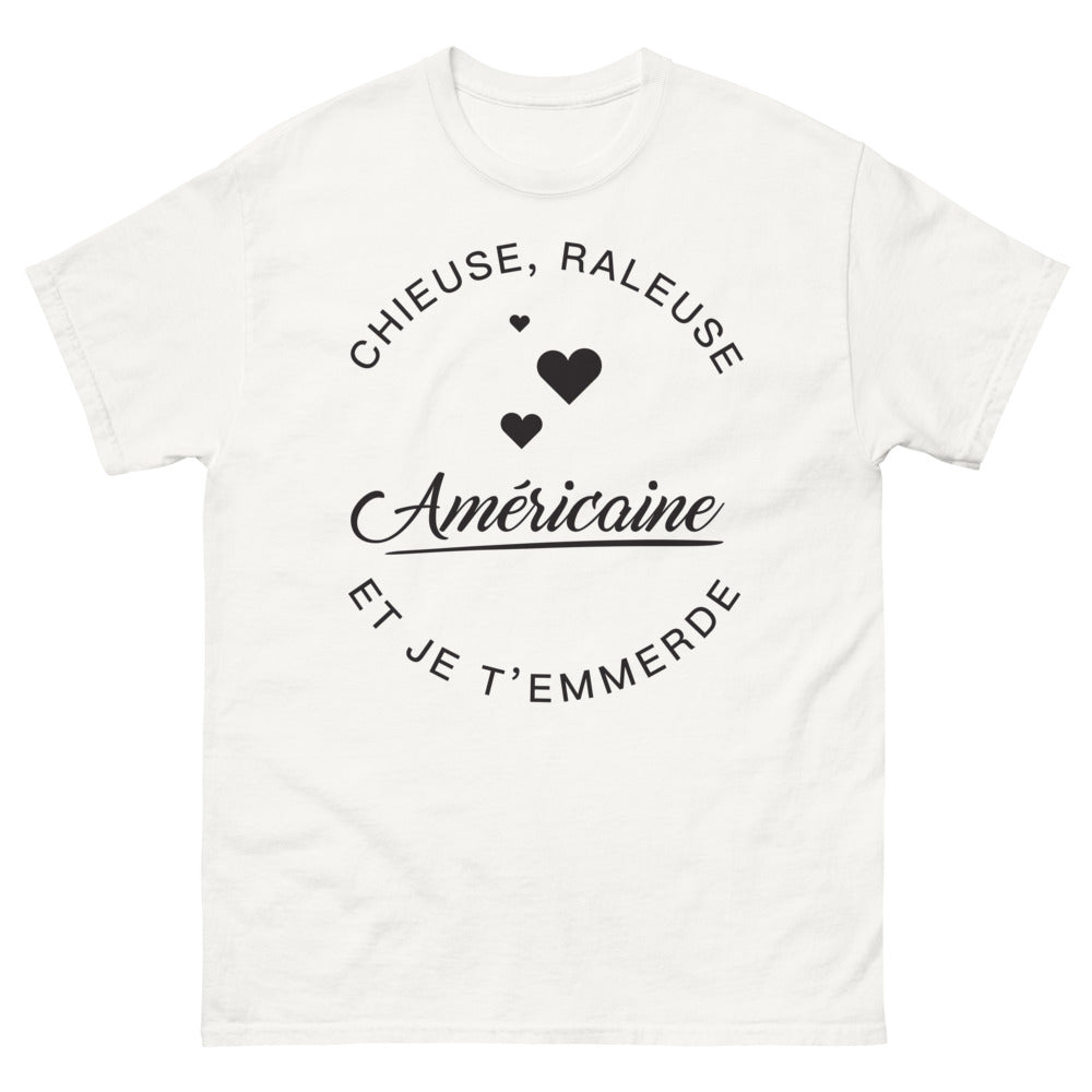 T-shirt Chieuse râleuse américaine blanc - chieuse râleuse américaine
