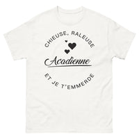 Thumbnail for T-shirt acadien blanc - Chieuse râleuse acadienne