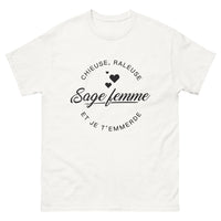 Thumbnail for T-shirt chieuse, râleuse, sage-femme blanc - Je t'emmerde