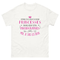 Thumbnail for T-shirt photographe princesse blanc - double passion couronnes et objectifs