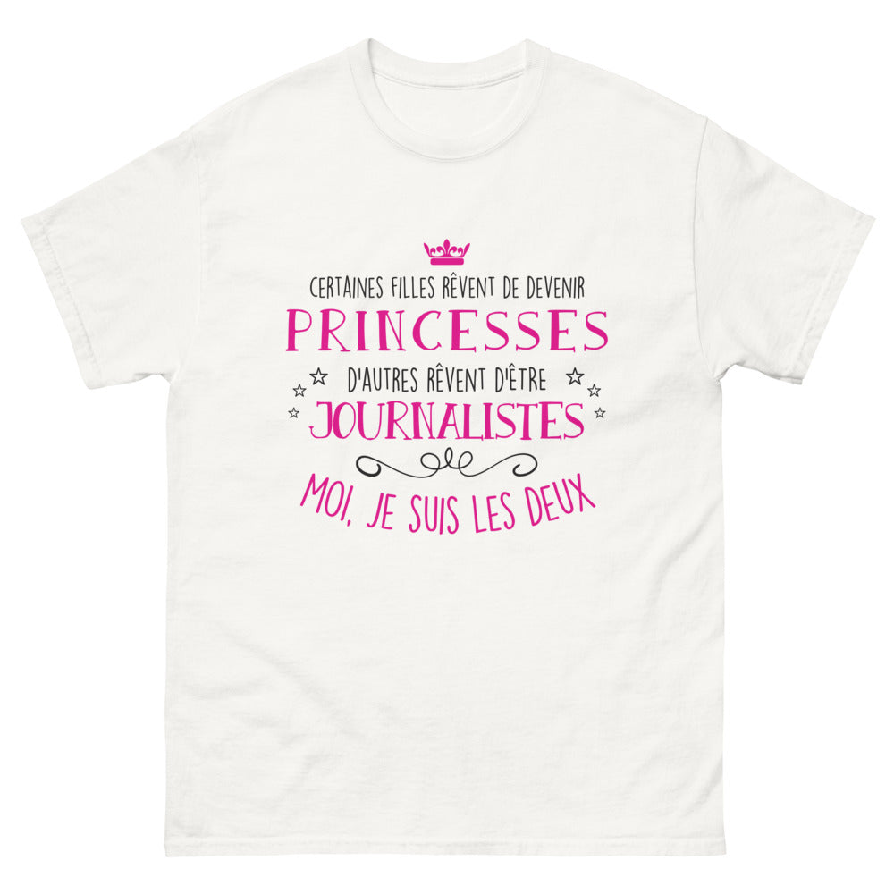 T-shirt Journaliste et Princesse blanc - journaliste et princesse