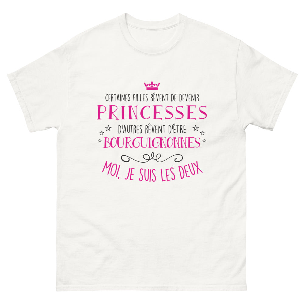 T-shirt Bourguignonne et Princesse blanc - dualité princesse et bourguignonne
