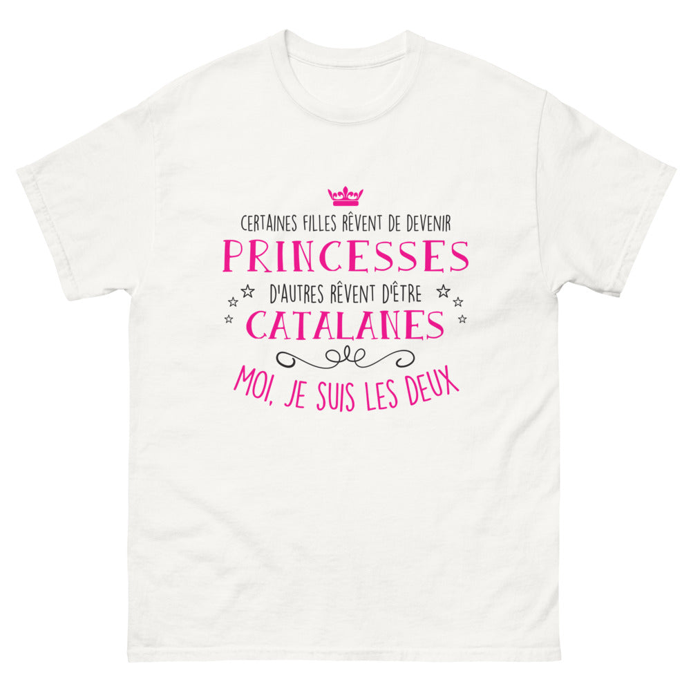 T-shirt catalane blanc - Princesse et catalane fière