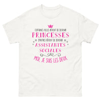 Thumbnail for T-shirt Assistante sociale et princesse blanc - double rêve au quotidien