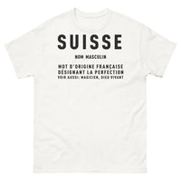 Thumbnail for T-shirt Suisse blanc - Nom masculin, magicien et dieu vivant