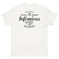 Thumbnail for T-shirt infirmière blanc - Dévouée au service