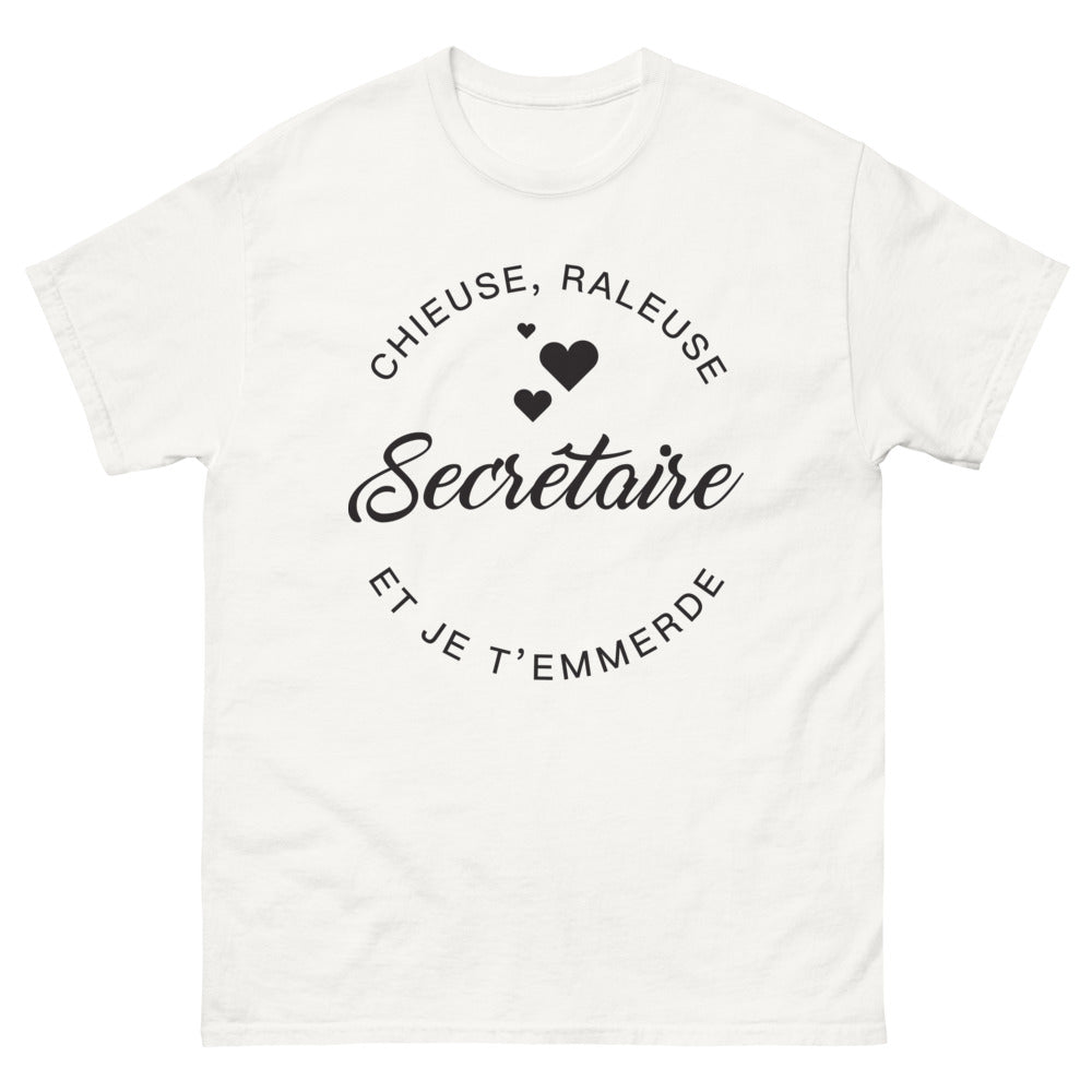 T-shirt France blanc - chieuse râleuse secrétaire – texte piquant