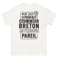 Thumbnail for T-shirt Breton blanc - je ne suis pas parfait mais je suis Breton