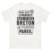 T-shirt Breton blanc - je ne suis pas parfait mais je suis Breton