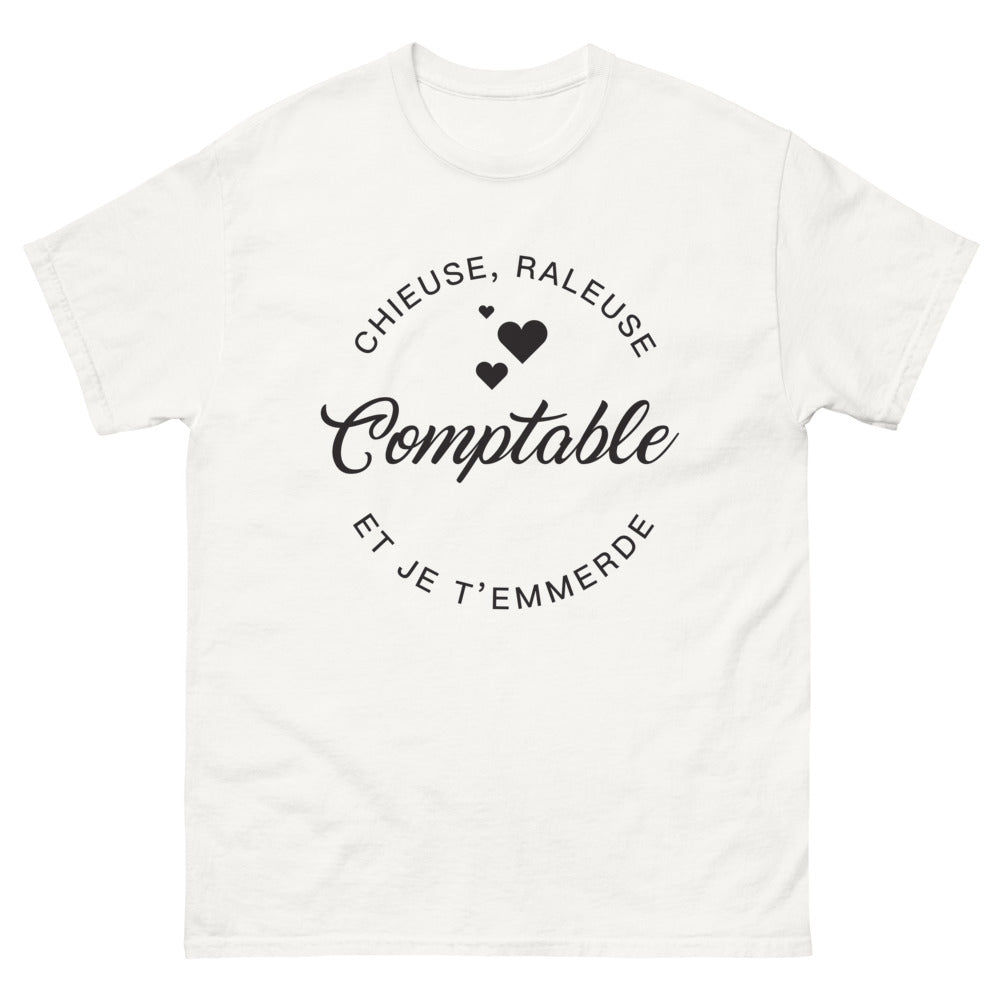 T-shirt comptable humour blanc - Chieuse râleuse