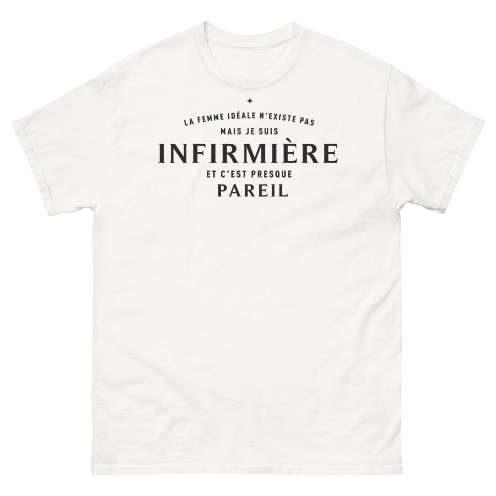 T-shirt infirmière blanc - humour et fierté