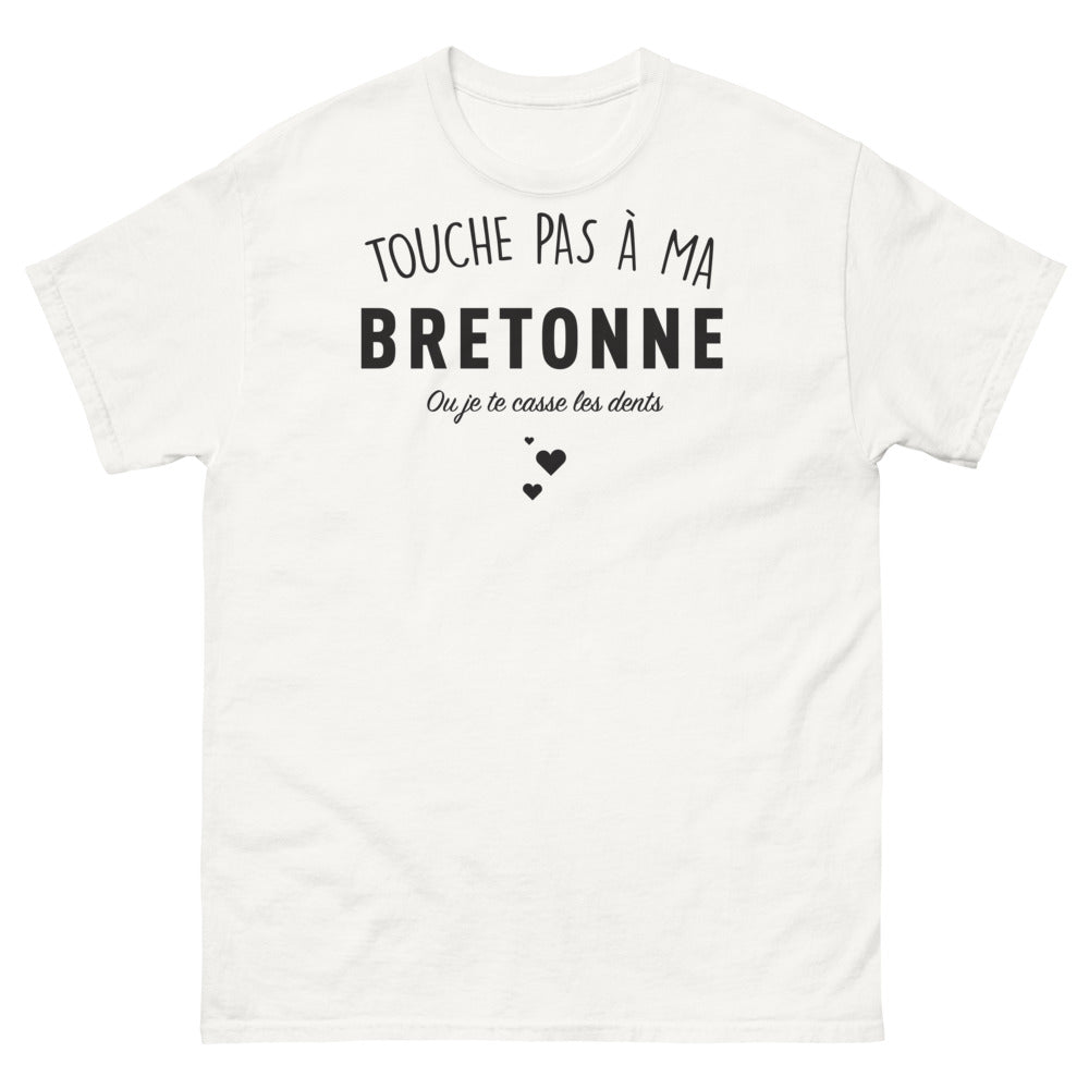 T-shirt Bretagne blanc - Ne touche pas à ma Bretonne