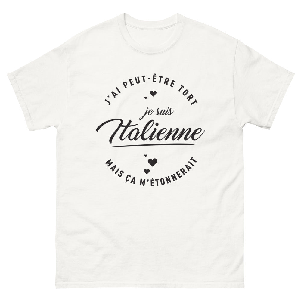 T-shirt Italie blanc - fierté et humour à l'italienne