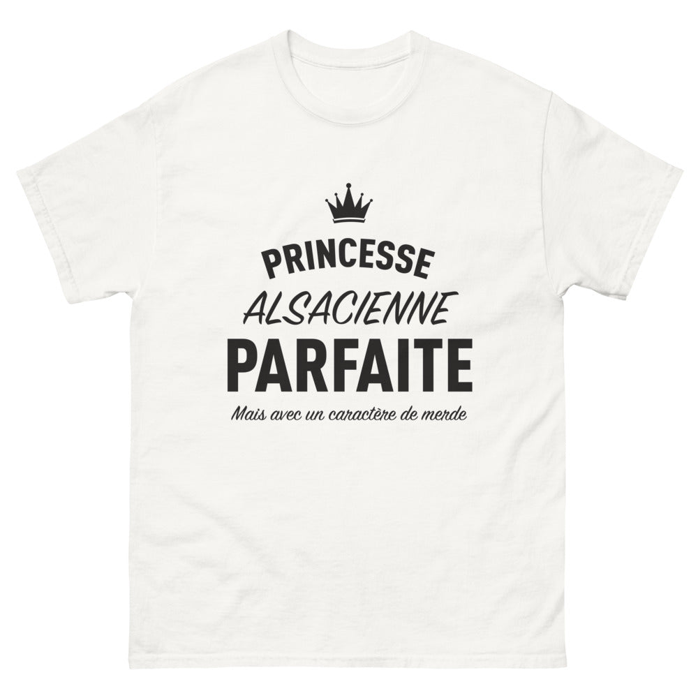T-shirt Alsacienne blanc - Princesse parfaite, caractère