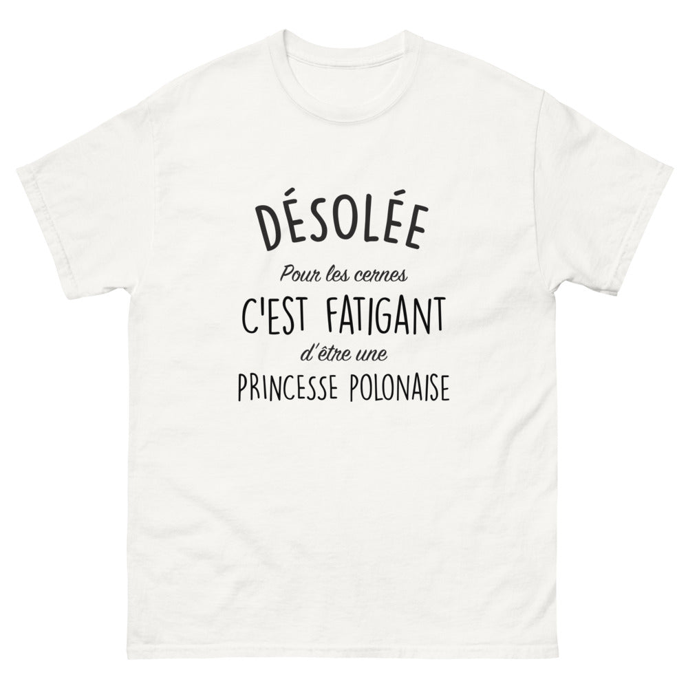 T-shirt polonaise blanc - Désolée pour les cernes