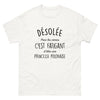 T-shirt polonaise blanc - Désolée pour les cernes